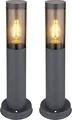 Produktbild: 2er Set Sockelleuchte, Edelstahl, anthrazit, rauch, H 45 cm