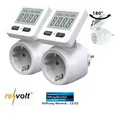 Produktbild: revolt 2er-Set Digitale Energiekostenmesser, 180° drehbares Display, 3.680 W