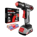 Produktbild: EZARC Heißklebepistole Akku, 15S Schnelle Aufheizung, 12V Heißklebepistole Kabellos für Heimwerkerarbeiten, Heimreparaturen, Schulprojekte, Dekorationen, Heissklebepistole mit 50 Klebestiften, Grau