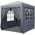 Produktbild: Quick Star Faltpavillon Faltpavillon 2,5x2,5m Smoky Grau, mit 4 Seitenteilen, (Faltpavillon inklusive Seitenteilen), Maße L/B/H: 250x250x245cm grau 250 cm x 250 cm