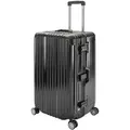 Produktbild: London Koffer Sport schwarz - XL Alu Rahmen Polykarbonat Hartschale · Trolley Reisekoffer Reisegepäck · 2X TSA Zahlenschloss · 4 Doppelräder · 360°Rol