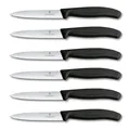 Produktbild: Victorinox Swiss Classic Profi Gemüsemesser-Set, 6-teilig, Allzweckmesser, Spitz, Scharfe Klingen, 10 cm, Robuste Kunststoffgriffe, Schwarz