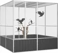 Produktbild: vidaXL Vogelkäfig Anthrazit 213,5x217,5x211,5 cm Verzinkter Stahl
