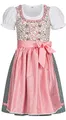 Produktbild: Nübler Dirndl Mädchen NINA - 3-teiliges Set mit Dirndlkleid, Trachtenbluse & Schürze im traditionellen Stil - Original bayerische Tracht, Hochwertige Qualität, Weiß-Rosa, Größe:134