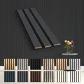 Produktbild: HEXIM Akustikpaneele Musterstück - flexible Lamellenwand Holz MDF Wandpaneele Lamellenverkleidung Wandverkleidung Innendekoration schalldämmend (Black Lead - AP05 / APH05 Musterstück)