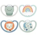 Produktbild: NUK Space Schnuller Silikon Gr.1 – Frosch, 4er Set, BPA-frei