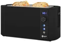 Produktbild: Balter Toaster 4 Scheiben, Langschlitz, Edelstahl, Brötchenaufsatz, LCD Display mit Restzeitanzeige, Auftaufunktion, Brotzentrierung, Krümelschublade, TS-04-LCD, Farbe: Schwarz