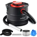 Produktbild: LEHMANN Aschesauger 15L, HEPA-Filter im Metallgehäuse, Blasfunktion, Kaminsauger für Kamin, Pelletofen und Grill, 800W - Schwarz/Rot