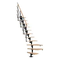 Produktbild: DOLLE Raumspartreppe Mittelholmtreppe Porto Schwarz Buche Stufen Modern 282 cm