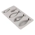 Produktbild: Silikon Gießform Fische, 14,5x26x2,5cm, 5 Formen, Box 1 Stück