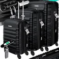 Produktbild: KESSER® 3tlg. Hartschalenkofferset Hartschalenkoffer Reisekoffer Set Reisekofferset Trolley Koffer Inkl. Kofferwaage + Gepäckanhänger Rollkoffer Schloss 4 Rollen ABS-Hartschale Teleskopgriff M-L-XL
