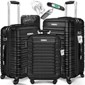 Produktbild: KESSER® 3tlg. Hartschalenkofferset Hartschalenkoffer Reisekoffer Set Reisekofferset Trolley Koffer 4 Rollen ABS-Hartschale Teleskopgriff Inkl. Kofferwaage + Gepäckanhänger Rollkoffer Schloss, M-L-XL