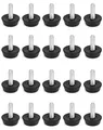 Produktbild: QWORK® Verstellbare Möbelfüße Stellfüße, Schraubfüße, M6x20mm, 20 Stück, Schwarz