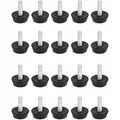 Produktbild: Verstellbare Möbelfüße Schraubfüße M6x20mm Schwarz 20 Stück für Möbel, Sofa, ...