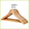 Produktbild: 90 Stück stabile Holz - Kleiderbügel mit Hosensteg / Natur