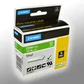 Produktbild: Dymo Label Band IND 1805414 weiß auf grün 12mm x 5,5m Vinyl