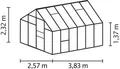 Produktbild: Meridian 1 9900 HKP 4 mm Gewächshaus 2 Dachfenster 1 Seitenfenster Hobbygärtner