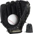 Produktbild: LeapBeast Rechte Hand Baseball Handschuhe, Softball Handschuhe mit 1 Ball, Erwachsenen Baseball Training Wettbewerb Handschuh Verdicken Dauerhaft Softballhandschuhe (Schwarz, 10.5)