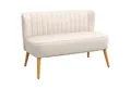 Produktbild: HOMCOM 2-Sitzer Zweisitzer, Loveseat mit Leinenoptik, Doppelsofa mit Holzbeine, Polstersofa 1 Teile, für Wohnzimmer, Cremeweiß