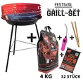 Produktbild: Friesenthal Festival Grillset (Grill/Kohle/Anzünder/Grillzange/Feuerzeug Pink)