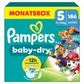Produktbild: Pampers Baby Dry Gr.5 Junior 12-17kg Paw Patrol Windeln, 186 Stück, Monatsbox