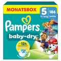 Produktbild: Pampers Baby-Dry Paw Patrol Edition Größe 5, 186 Windeln, 11kg-16kg, Bis zu 100% Auslaufsicher & Komfortable Nacht