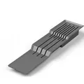 Produktbild: woplus Messerhalter für Schubladeneinsätze – Messerorganizer für 7 Messer (3 lange, 4 kurze) – Passend Besteckeinsätze 450-900mm –Graphit – Hochwertiger Kunststoff