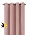 Produktbild: BEAUTEX Verdunkelungsgardine mit Ösen, Blackout Ösenschal Blickdicht abdunkelnd, Größe und Farbe wählbar (Breite: 140 cm, Höhe: 175 cm, Altrosa)