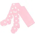 Produktbild: Weri Spezials Baby und Kinder Strumpfhose für Mädchen mit verschiedenen Schmetterling Designs (110-116, Hellrosa weiße Schmetterlinge)