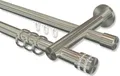 Produktbild: Interdeco Rundrohr-Innenlaufstange, Gardinenstange (Kombination) Edelstahl-Optik Modell Platon Estana, 20 mm Ø 2-läufig, 100 cm