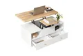 Produktbild: Merax Couchtisch höhenverstellbarer mit klappbarer Tischplatte & Hydraulikfunktion (1-St), Wohnzimmertisch Beistelltisch mit 4 Schubladen & Rollen, 100x50x47,5cm