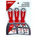Produktbild: LEVEL5 Profi 3xSpachtel Set Edelstahl Softgriff Fugenmesser für Trockenbau 5-651