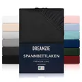 Produktbild: Spannbetttlaken 140x200 cm - Hoher Steg bis 33 cm - 100% Mikrofaser - Schwarz...