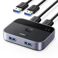 Produktbild: UGREEN USB Switch 2PC 2 In 2 Out 5Gbps USB Umschalter mit 2*A auf A Kabel für Tastatur, Maus, Drucker, Festplatten, Kameras usw.