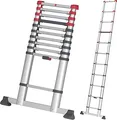 Produktbild: Hailo Teleskopleiter FlexLine 320 | 7113-111 | ausziehbar 3,22 m | 11 Sprossen | Einhand-Entriegelung | 150 kg | Silber
