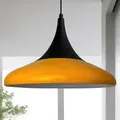 Produktbild: bamyum Paladin Hängelampe Esstisch Metall Ø35cm, Pendelleuchte Dunkelgelb, Lampenschirm Wohnzimmer Industrial Vintage, Küchenlampe Hängend