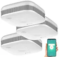 Produktbild: VisorTech Kompakter WLAN-Design-Rauchmelder mit weltweiter App, weiß