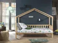 Produktbild: Set Hausbett Matratze 90x200 Kinderbett Kindermöbel Spielbett Lattenrost Natur