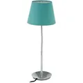 Produktbild: Tischlampe Flexibel, Mit Stoffschirm, Verchromter Fuß, E14 Fassung, Nachttischlampe, Hxd: 47 X 17 Cm, Türkis - Relaxdays