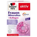 Produktbild: Doppelherz Frauen Mineralien + Kollagen - Calcium, Folsäure, Kollagenhydrolysat + Spurenelemente - 30 DEPOT-Tabletten