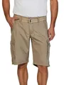 Produktbild: Timezone Cargo Shorts Herren mit Gürtel Regular Fit MaguireTZ Kurze Hosen Cargoshorts Sommer 100% Baumwolle, Größe:34, Farbe:Nature Beige (6122)