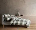 Produktbild: fleuresse Bettwäsche Fleuresse Lech Edelflanell Bettwäsche 200x200 Karo grün braun beige, Flanell, 3 teilig, für den Winter