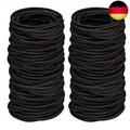 Produktbild: 100 Stück Haargummis Mädchen, Schwarz Haargummis ohne Metall Klein Elastisch H