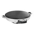 Produktbild: Roland Germany Crepes Maker Fladenbäcker 50cm – Elektrischer Pfannkuchen Yufka Katmer Gerät – 2300W, beschichtet, Temperaturregler, Edelstahl, 17474