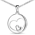 Produktbild: MATERIA Herzkette Silber 925 rund - Kettenanhänger Damen Liebe mit Halskette in Etui KA-60-K30-45 cm