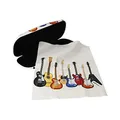 Produktbild: agifty Brillenetui mit Putztuch Geige Gitarre Noten - Schönes Geschenk für Musiker (Gitarre)