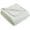 Produktbild: Wohndecke Premium-Fleecedecke in 2 Größen, wometo, OEKO-TEX®, extra dick, Qualitäts-Kettelrand & Anti-Pilling grau|weiß 140 cm x 190 cm