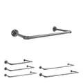 Produktbild: Natural Goods Berlin Kleider-Stange Pipe GARD Wall | Einfache Wand-Montage | Garderoben-Stange im Industrial Design | Kleider-Stangen aus Metall | DIY-Garderobe Temperguss | T30cm * B60cm