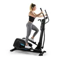 Produktbild: Kraftfit Crosstrainer, Stepper für Zuhause, Fitnessgerät für Zuhause, Hometrainer, Ellipsentrainer mit 20kg Schwungmasse, Leiser Heimtrainer mit 12 Programmme, Kinomap-Applikation & Bluetooth, Schwarz