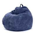 Produktbild: Green Bean® Indoor Sitzsack 90x110cm EPS-Perlen Füllung & Cordstoff Kuschelig Weich Waschbar - Drinnen Bodenkissen Liegekissen Sitzkissen Sitzhocker Relax-Sessel Kinder Erwachsene Stoff Dunkelblau
